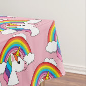 Einhorn und Regenbogen mit Wolken Kawaii Tischdecke (Beispiel)