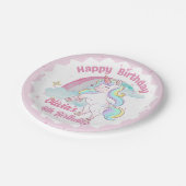 Einhorn- und Regenbogen-Party 7" oder 9"-Papier-Te Pappteller (Schrägansicht)