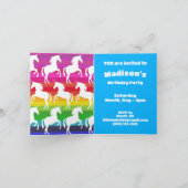 Einhorn und Regenbogen Personalisiert Einladung (Innenseite)