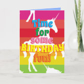 Einhorn und Regenbogen Personalisiert Einladung (Vorderseite)