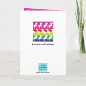 Einhorn und Regenbogen Personalisiert Einladung (Rückseite)