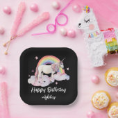 Einhorn und Regenbogen Personalisiert Pappteller (Party)