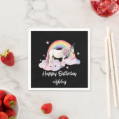 Einhorn und Regenbogen Personalisiert Serviette (Beispiel)