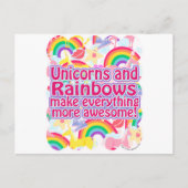 Einhorn und Regenbogen Postkarte (Vorderseite)