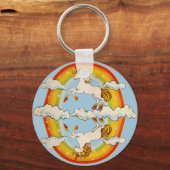 Einhorn und Regenbogen Schlüsselanhänger (Vorderseite)