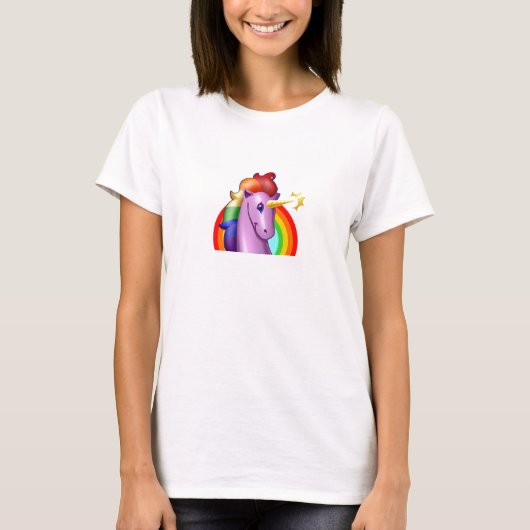 Einhorn und Regenbogen T-Shirt (Vorderseite)