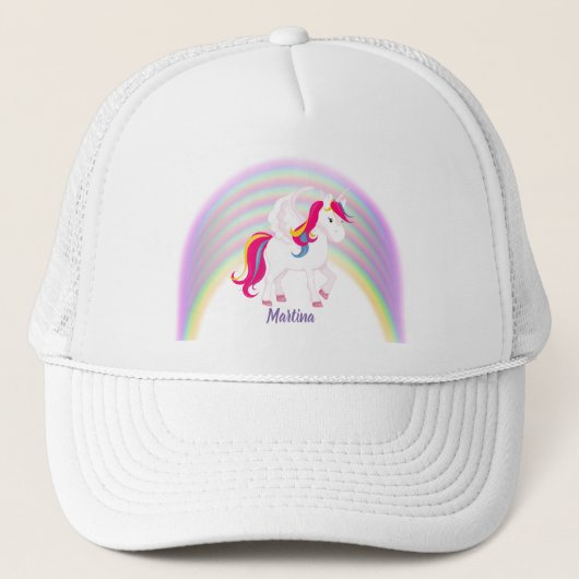 Einhorn und Regenbogen Truckerkappe (Vorderseite)