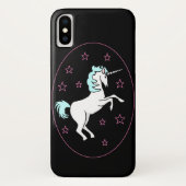 Einhorn und rosa Sterne Case-Mate iPhone Hülle (Rückseite)