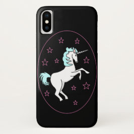Einhorn und rosa Sterne iPhone X Hülle