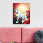 Einhorn und Rose Fantasy Horst Art Leinwanddruck (Insitu (Wohnzimmer))