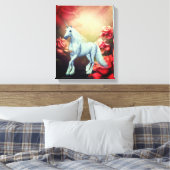 Einhorn und Rose Fantasy Horst Art Leinwanddruck (Insitu (Schlafzimmer))