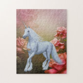 Einhorn und Rose Fantasy Horst Art Puzzle (Vertikal)