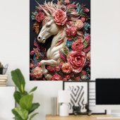 Einhorn und Rose Poster (Heimbüro)