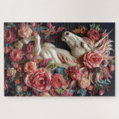 Einhorn und Rose Puzzle (Horizontal)
