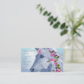 Einhorn und Rose Visitenkarte (Stehend Vorderseite)