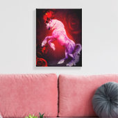 Einhorn und Rote Rosen Fantasy Horst Art Leinwanddruck (Insitu (Wohnzimmer))