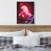 Einhorn und Rote Rosen Fantasy Horst Art Leinwanddruck (Insitu (Schlafzimmer))