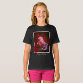 Einhorn und Rote Rosen Fantasy Horst Art T-Shirt (Vorne ganz)