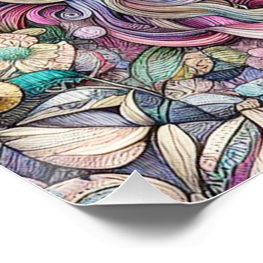 Einhorn und Schmetterling Poster (Ecke)