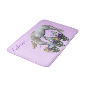 Einhorn und Schmetterlinge Badematte (Schrägansicht)