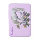 Einhorn und Schmetterlinge Badematte (Vorderseite Vertikal)