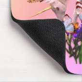 Einhorn und Schmetterlinge Fantasiekunst Mousepad (Ecke)