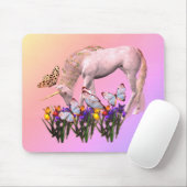 Einhorn und Schmetterlinge Fantasiekunst Mousepad (Mit Mouse)