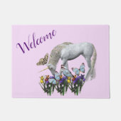 Einhorn und Schmetterlinge Fußmatte (Vorderseite)