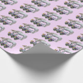 Einhorn und Schmetterlinge Geschenkpapier (Ecke)