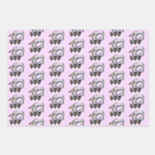 Einhorn und Schmetterlinge Geschenkpapier Set (Vorderseite 3)