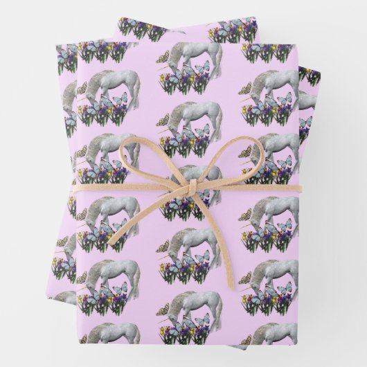 Einhorn und Schmetterlinge Geschenkpapier Set (Beispiel)