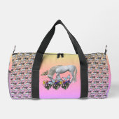 Einhorn und Schmetterlinge Personalisiert Duffle Bag (Rückseite)