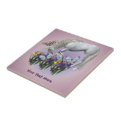 Einhorn und Schmetterlinge Personalisiert Fliese (Seite)