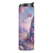 Einhorn und Schmetterlinge Pink Coquette Fantasy Thermosbecher (Nach links gedreht)