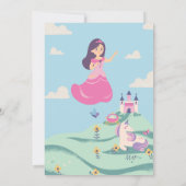 Einhorn und Schönes Mädchen Karte (Rückseite)