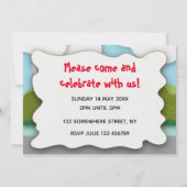 Einhorn und Sonnige Landschaft Erster Geburtstag Einladung (Rückseite)