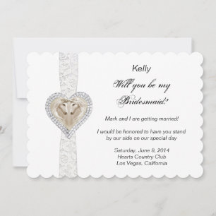 Einhorn und Spitze Brautjungfer Karte