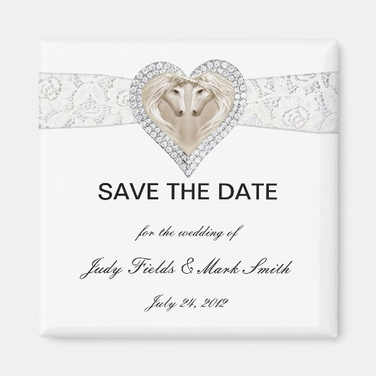 Einhorn und Spitze speichern das Datumsfenster Magnet (Vorne)