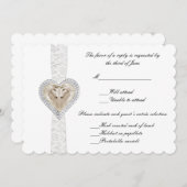 Einhorn- und Spitzen-Hochzeitskarte Einladung (Vorne/Hinten)