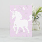 Einhorn und Sterne 1. Geburtstag Einladung (Stehend Vorderseite)