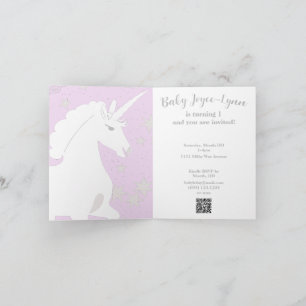 Einhorn und Sterne 1. Geburtstag Einladung