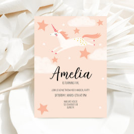 Einhorn und Sterne Geburtstag Einladung