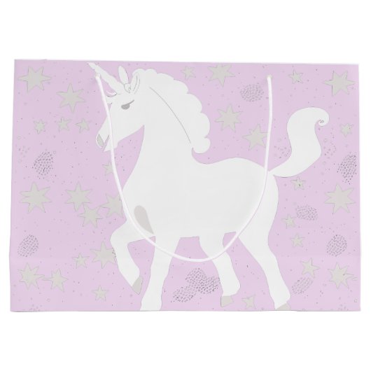 Einhorn und Sterne Große Geschenktüte (Rückseite)