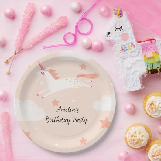 Einhorn und Sterne Pappteller (Party)
