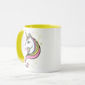 Einhorn und Sterne Tasse (Vorderseite Links)