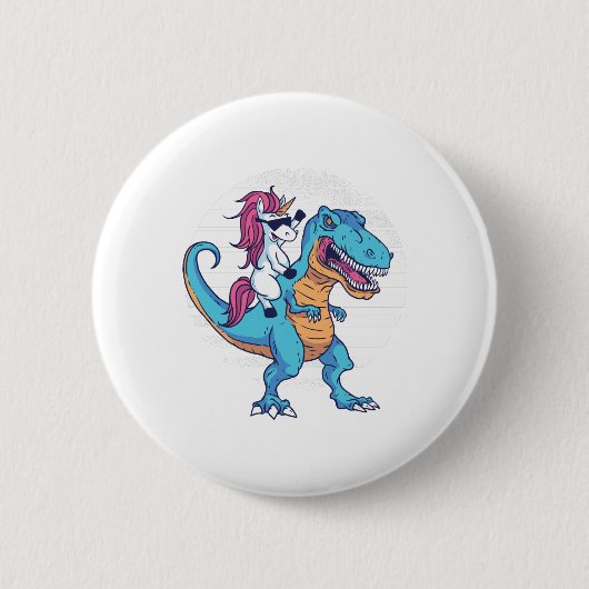 Einhorn und T-Rex Button (Vorderseite)