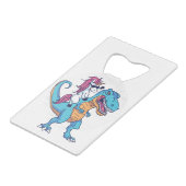 Einhorn und T-Rex Geldbeutel Flaschenöffner (Rückseite Schrägansicht)