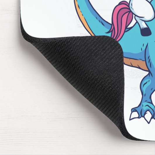 Einhorn und T-Rex Mousepad (Ecke)