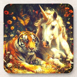 Einhorn und Tiger Getränkeuntersetzer