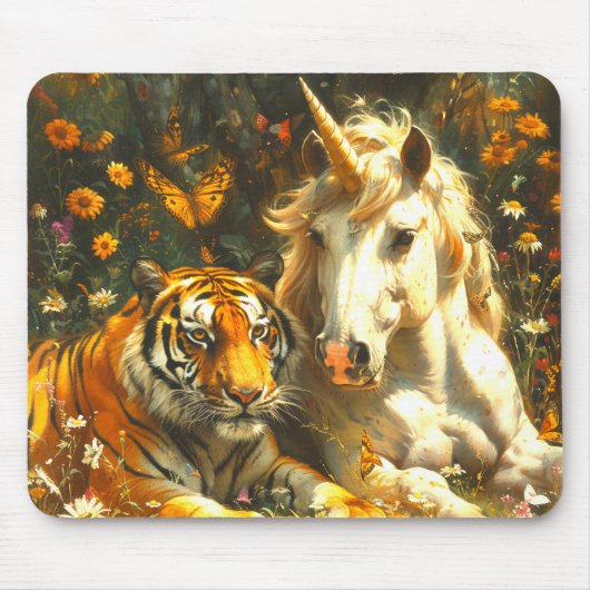 Einhorn und Tiger Mousepad (Vorne)